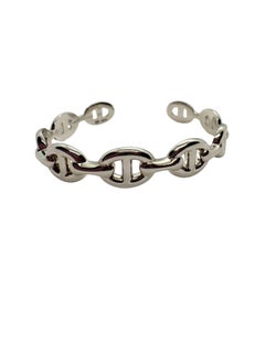 Hermes Sterling Silber Chaine d'ancre Enchainee Medium Model Manschettenarmband