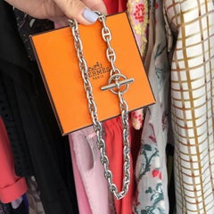 Hermes Sterling Silver Chaine D'ancre Toggle Link Necklace