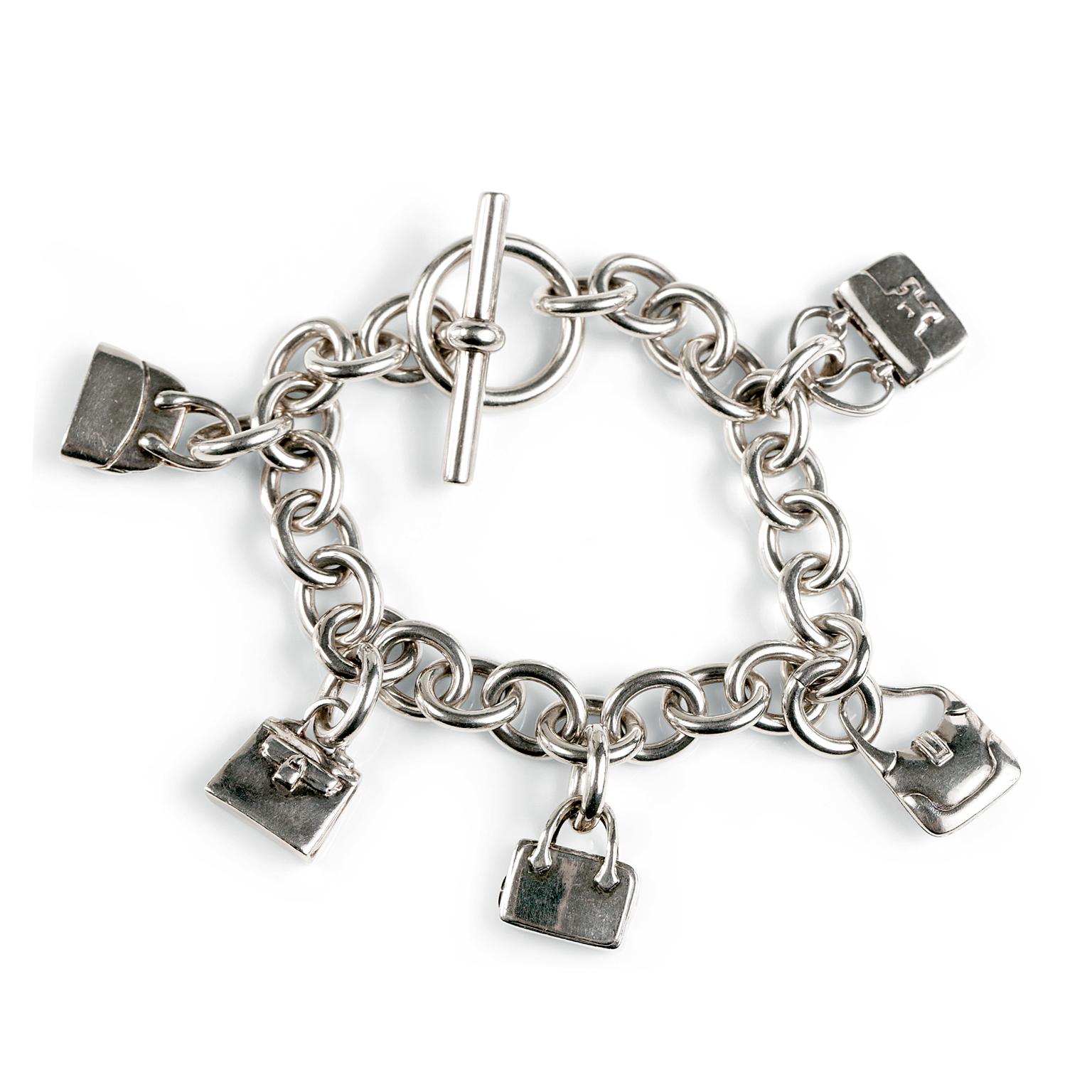 Hermès Sterling Silver Charm Bracelet 1