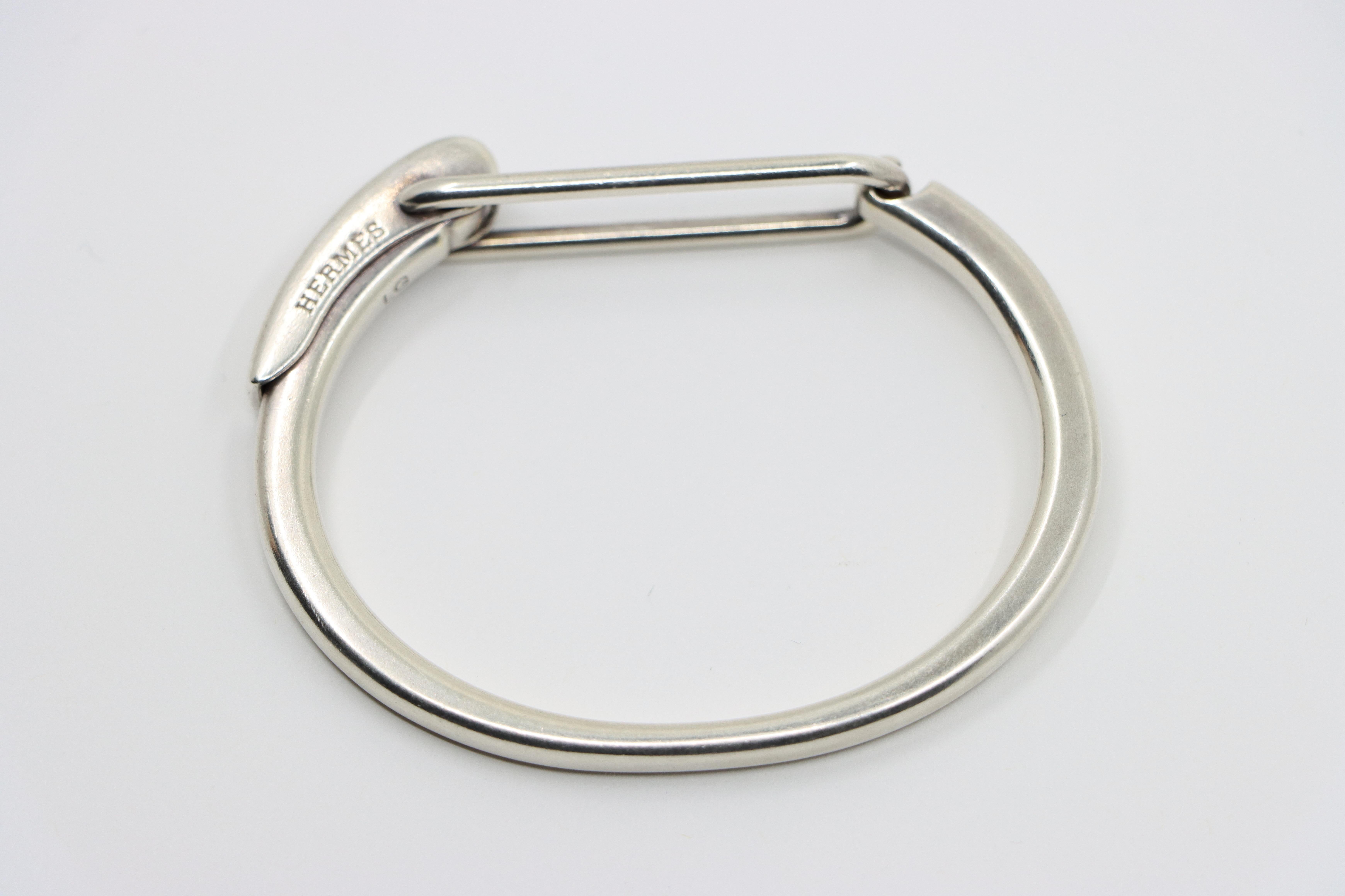 Hermes Sterling Silver Clic Snap Bracelet 7