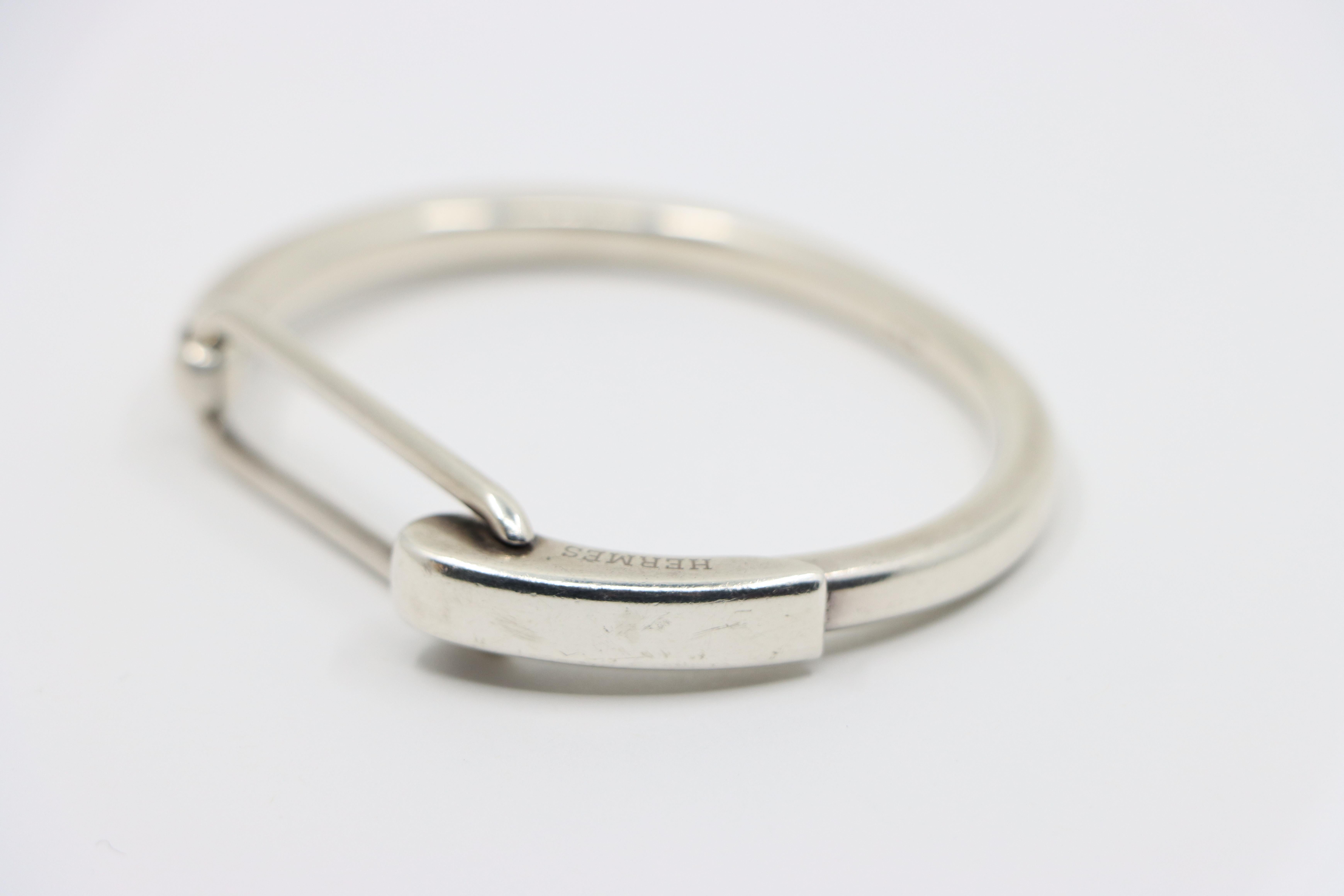 Hermes Sterling Silver Clic Snap Bracelet 9