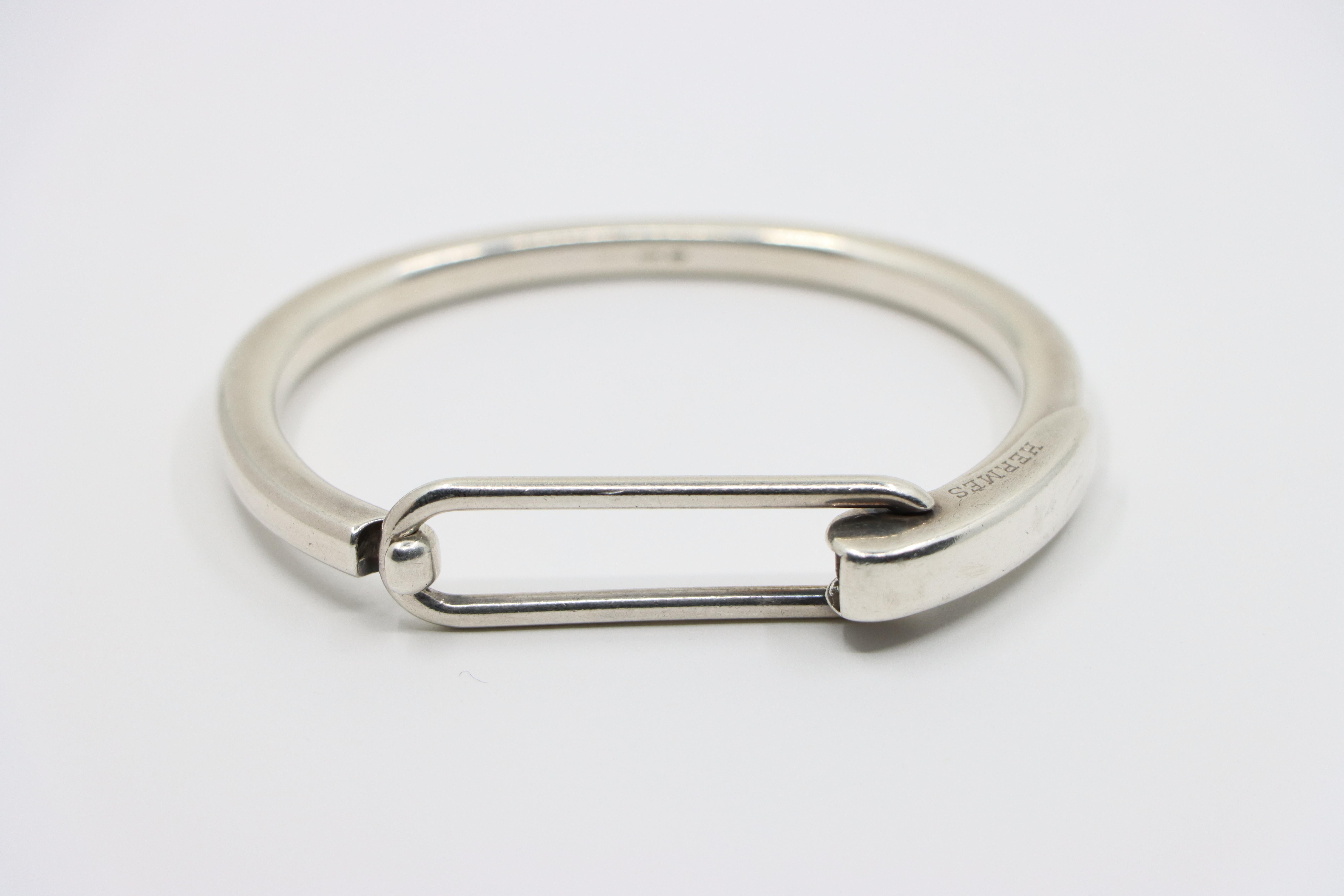 Hermes Sterling Silver Clic Snap Bracelet 10