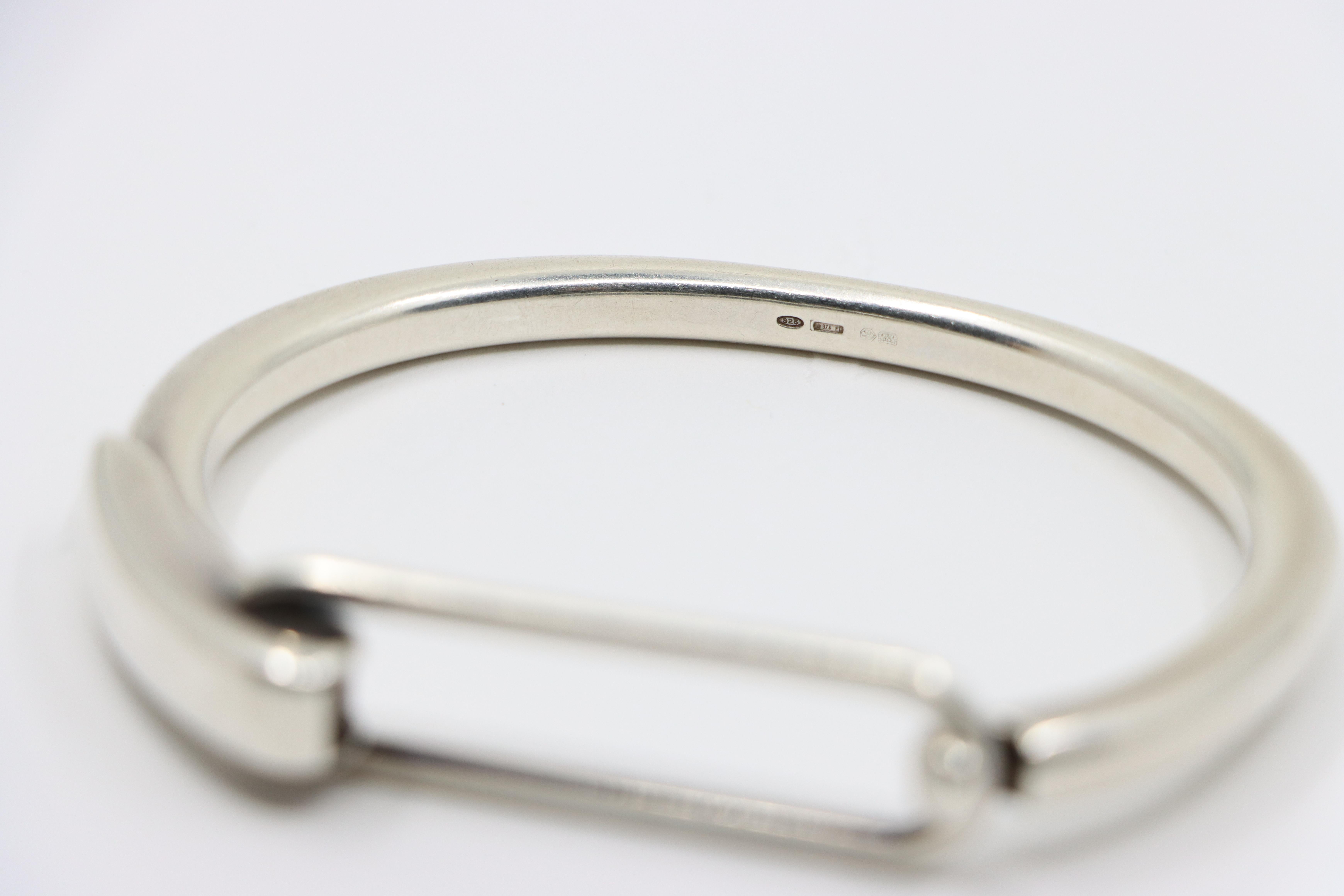 Hermes Sterling Silver Clic Snap Bracelet 12