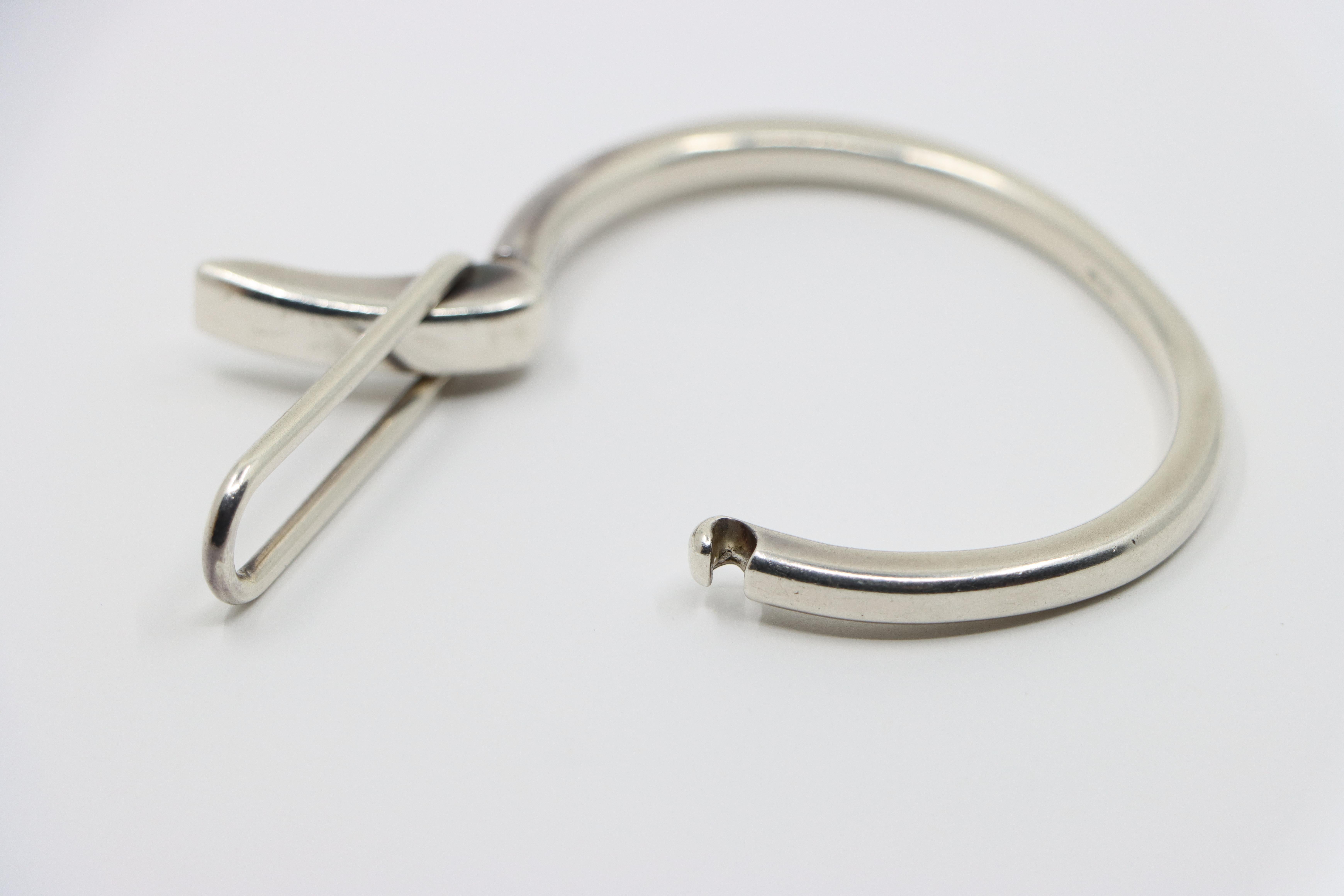 Hermes Sterling Silver Clic Snap Bracelet 13