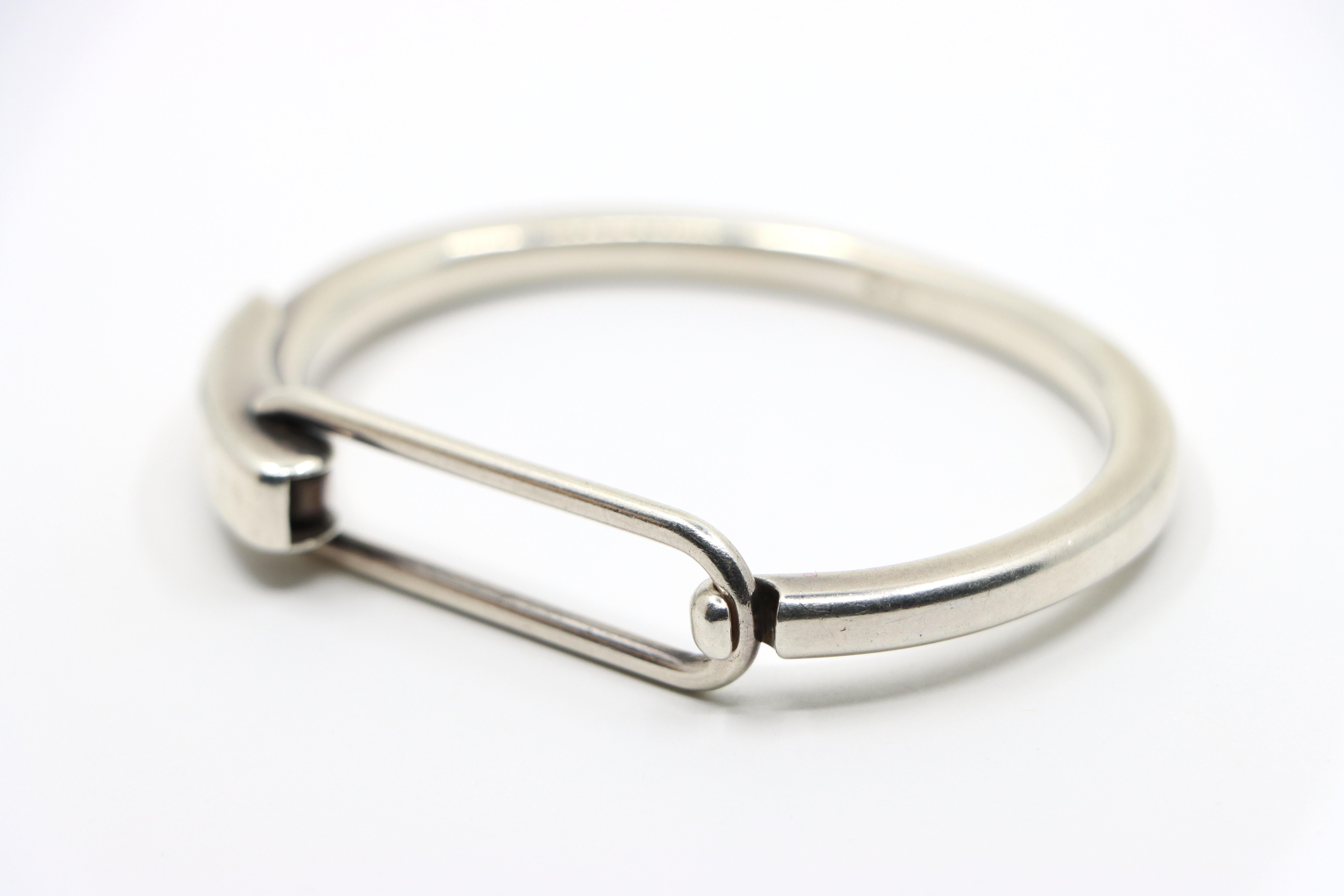Hermes Sterling Silver Clic Snap Bracelet 2