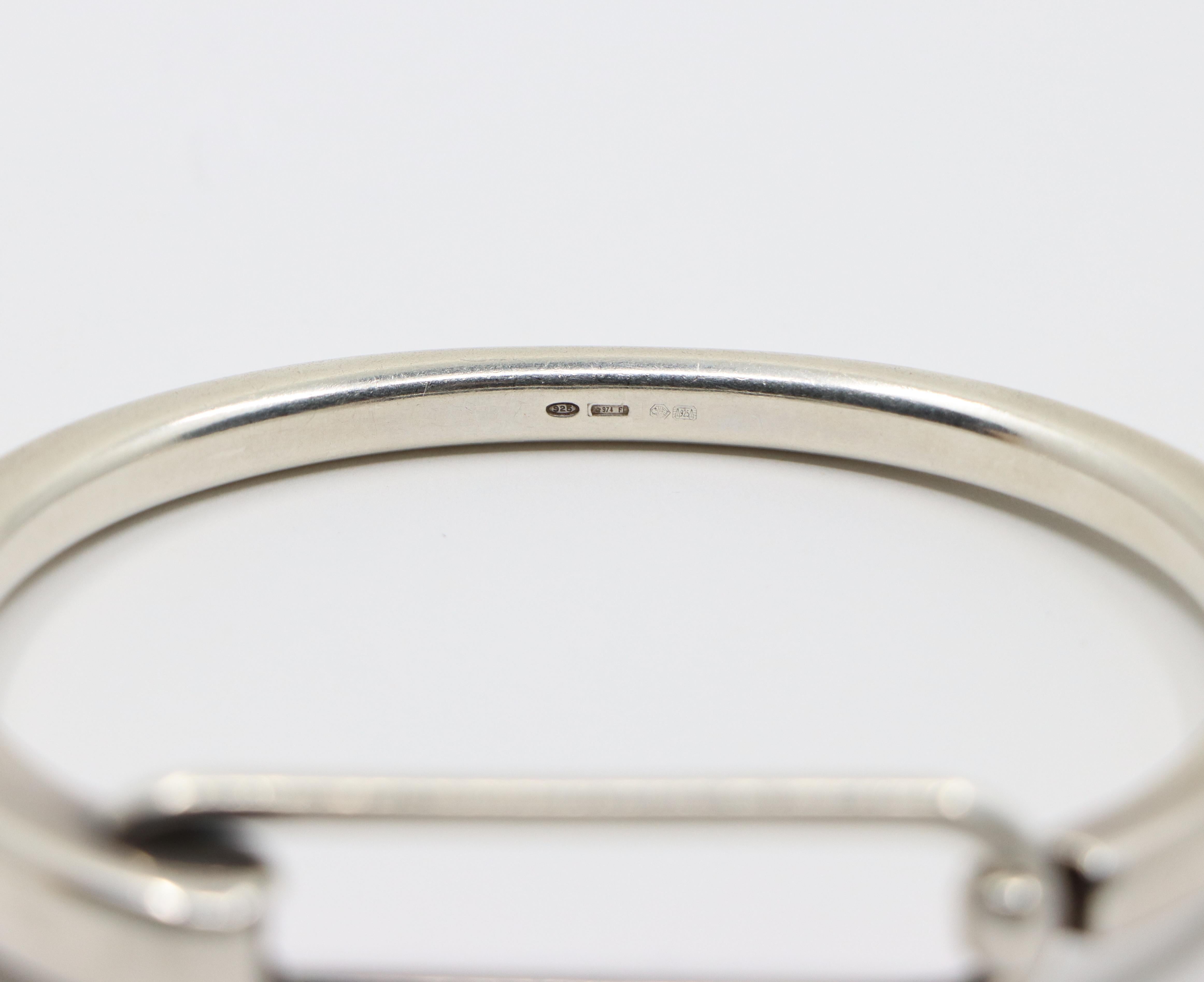 Hermes Sterling Silver Clic Snap Bracelet 3