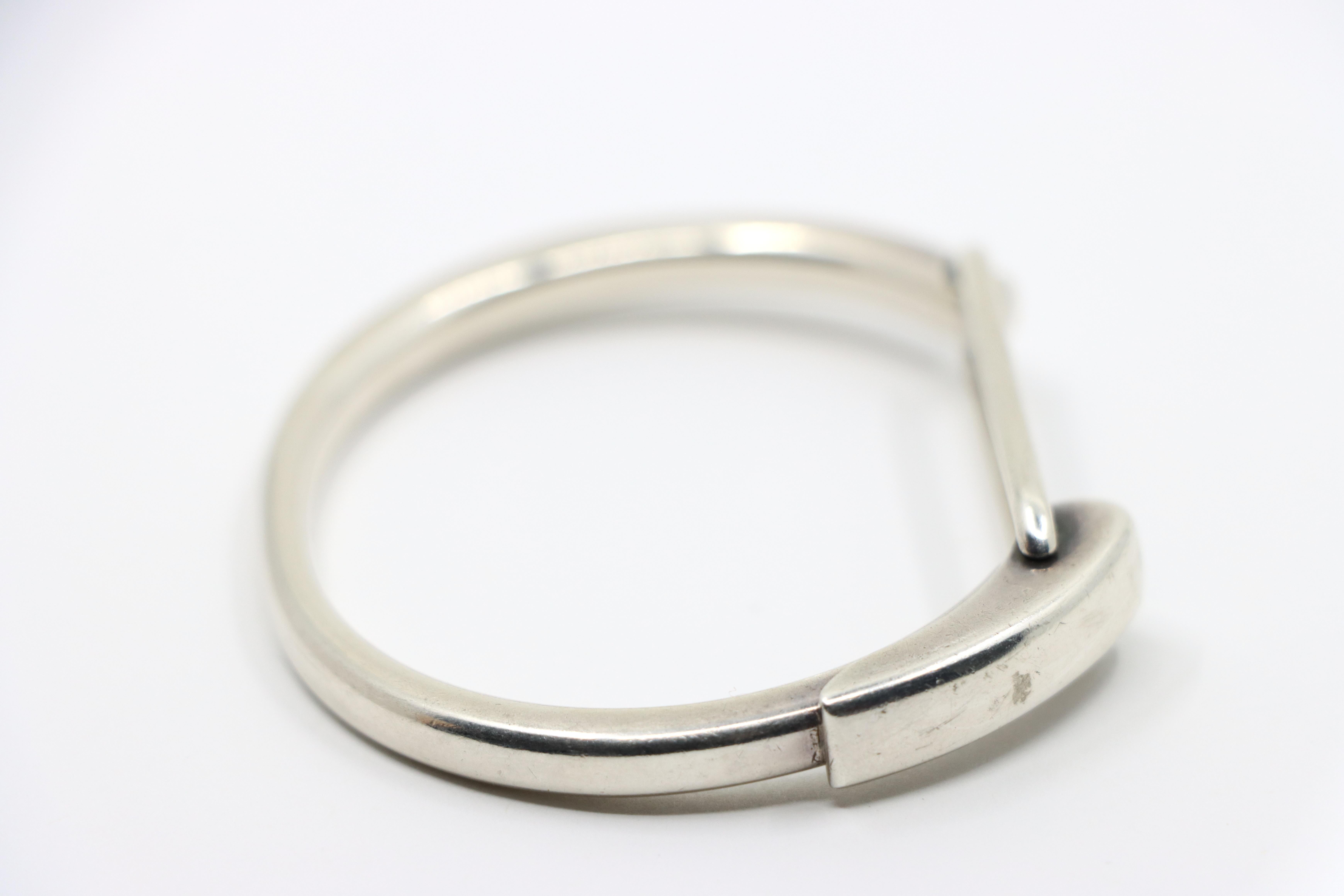 Hermes Sterling Silver Clic Snap Bracelet 4