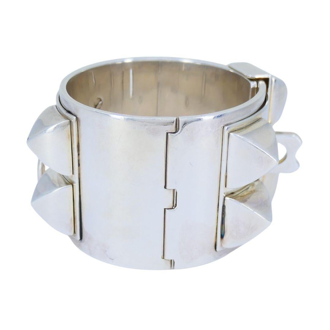 Bracelet Collier de Chien en argent Hermès en vente 2
