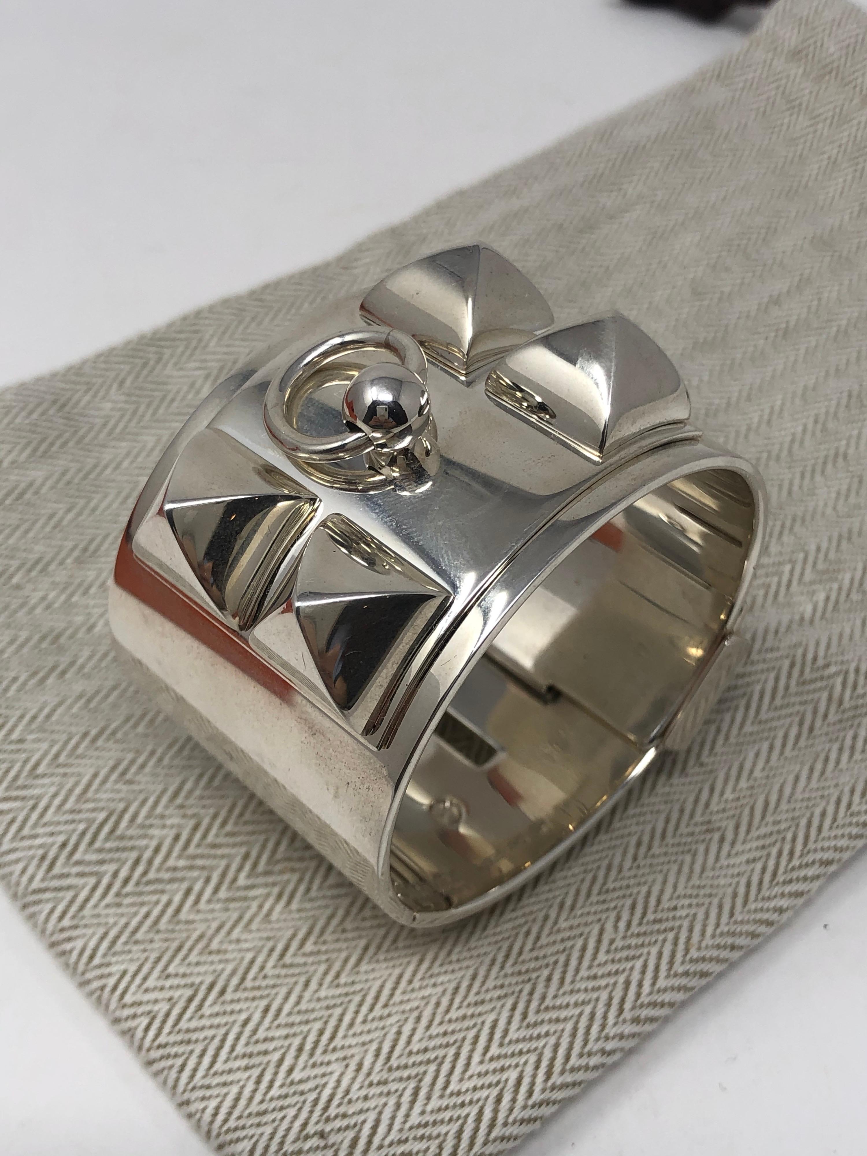 Hermès Sterling Silver Collier De Chien Bracelet 1