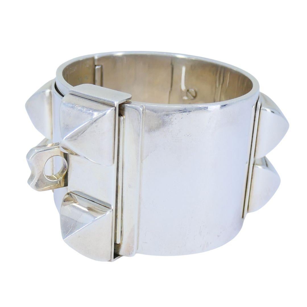 Bracelet Collier de Chien en argent Hermès en vente 5