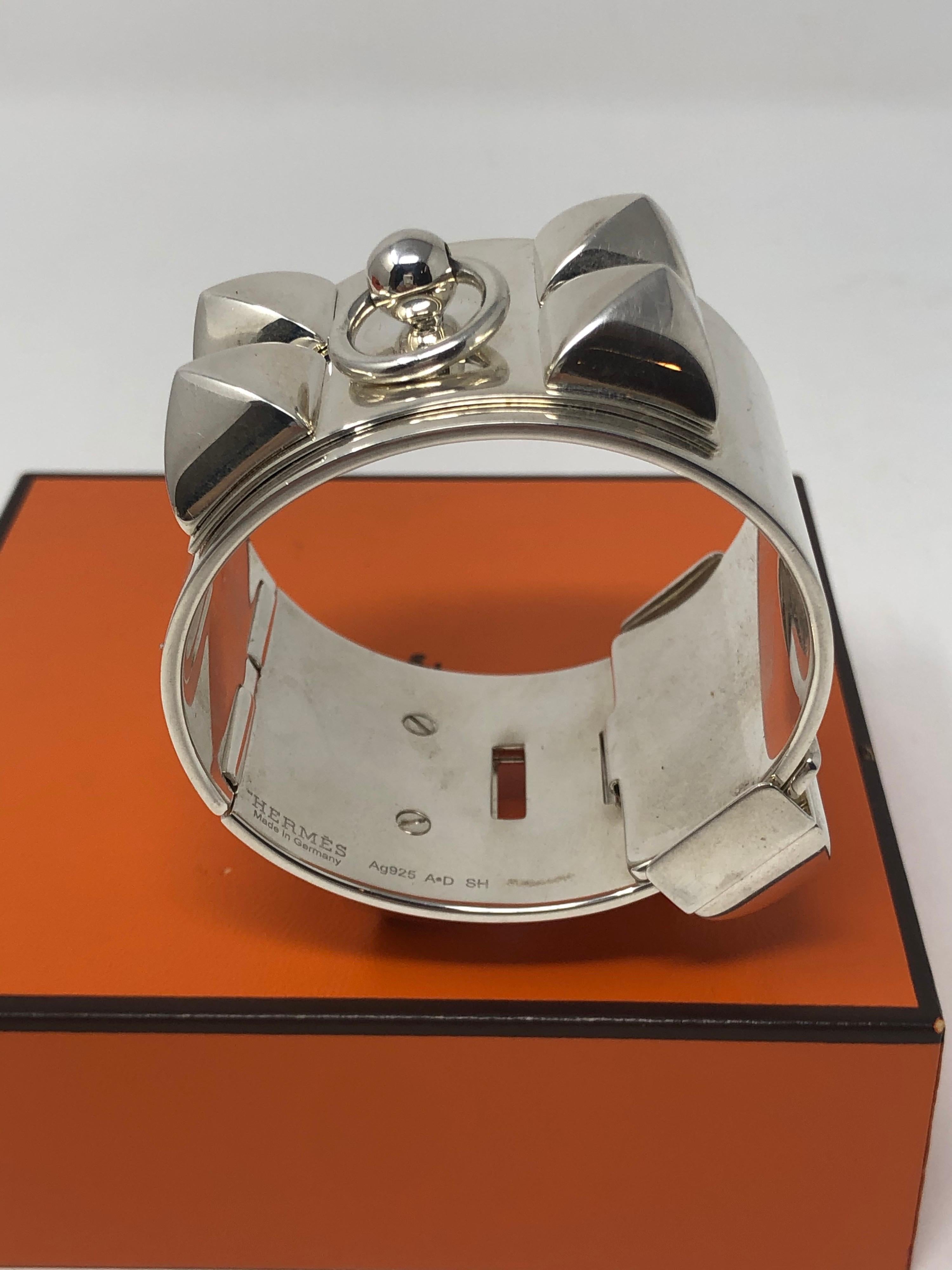Hermès Sterling Silver Collier De Chien Bracelet 4