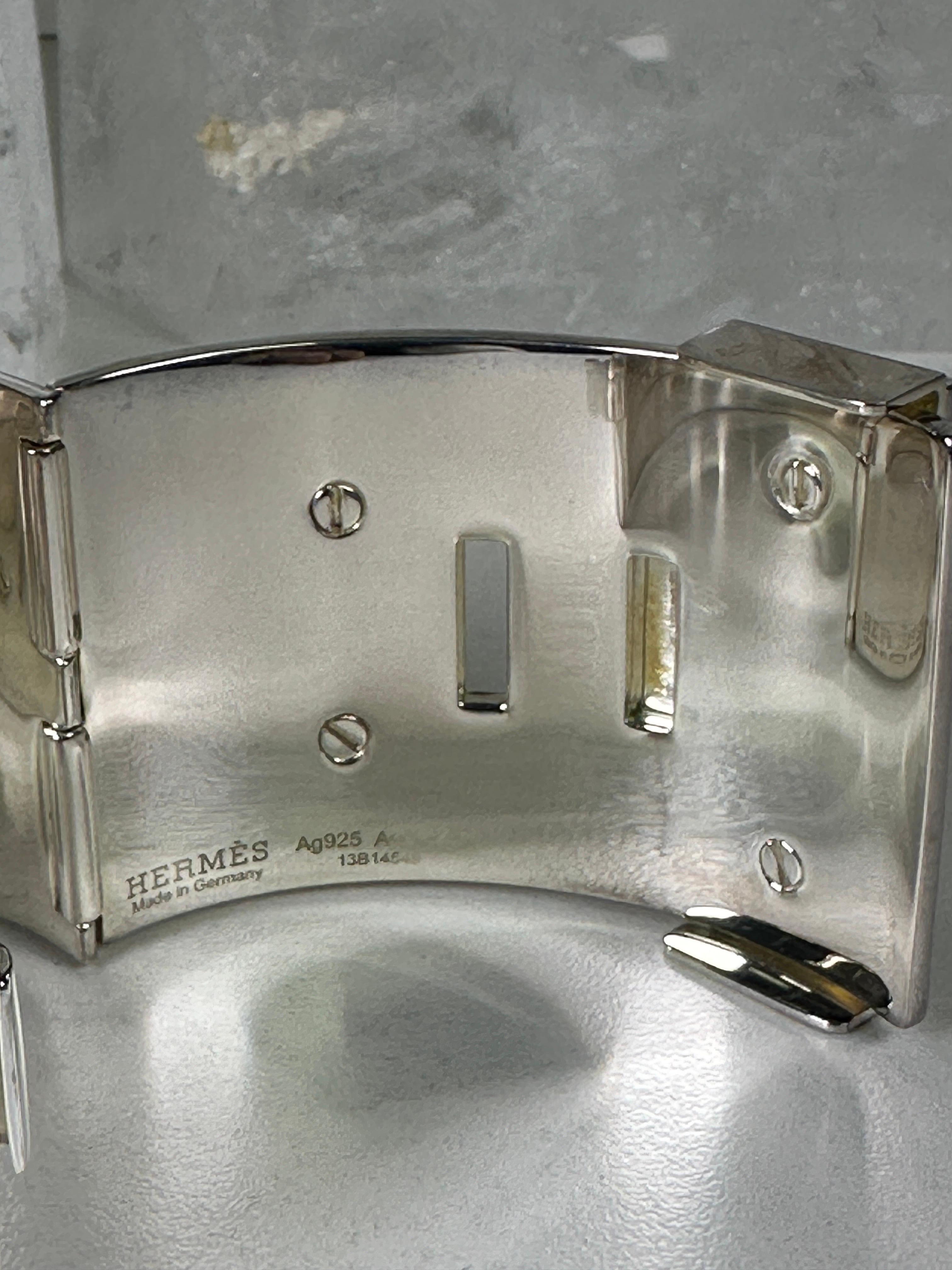 Hermès Sterling Silver Collier de Chien Cuff Blacelet 2