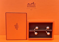 Hermès Sterling Silver Cufflinks Tennis Balls Shaped Rare