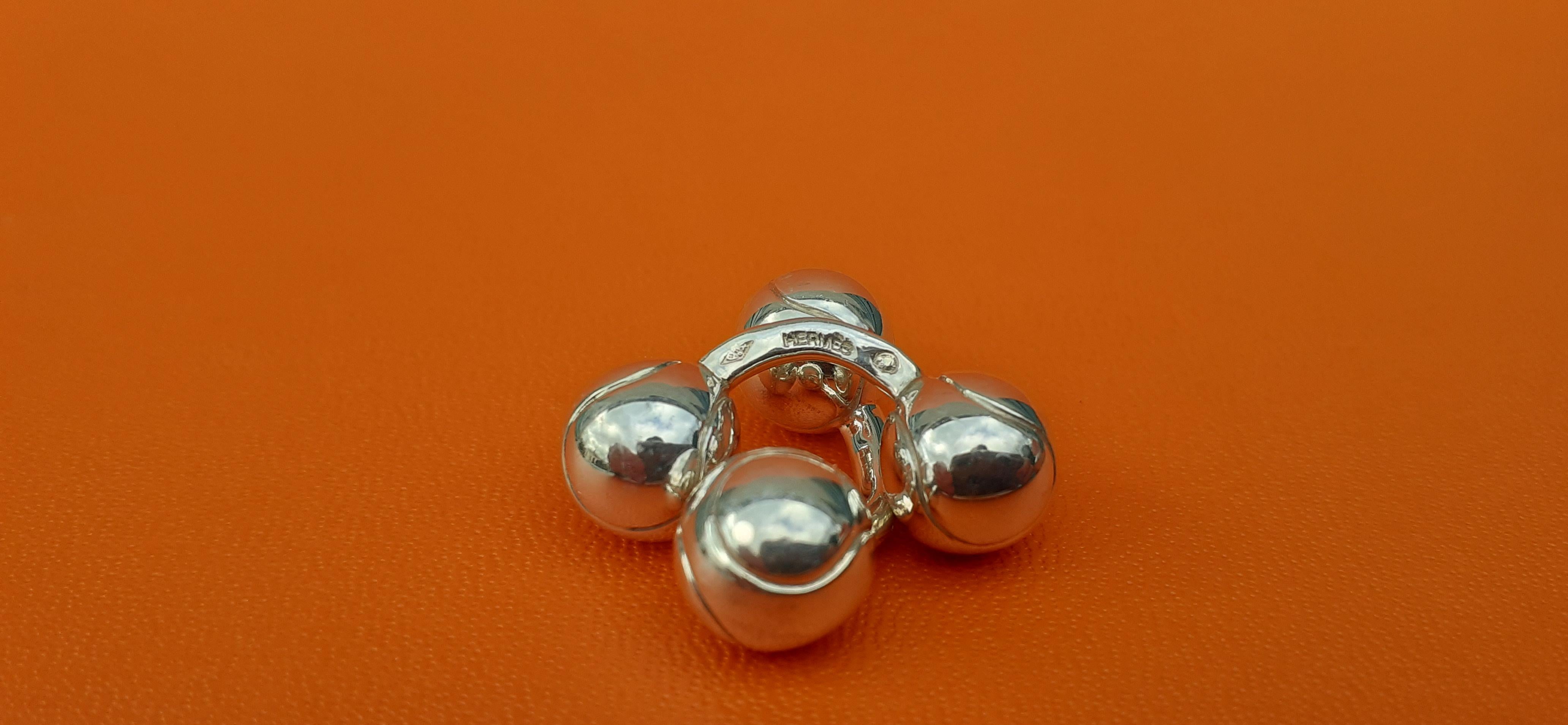 Women's or Men's Hermès Sterling Silver Cufflinks Tennis Balls Shaped Rare