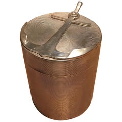 Hermès Sterling Silver Cylinder Box