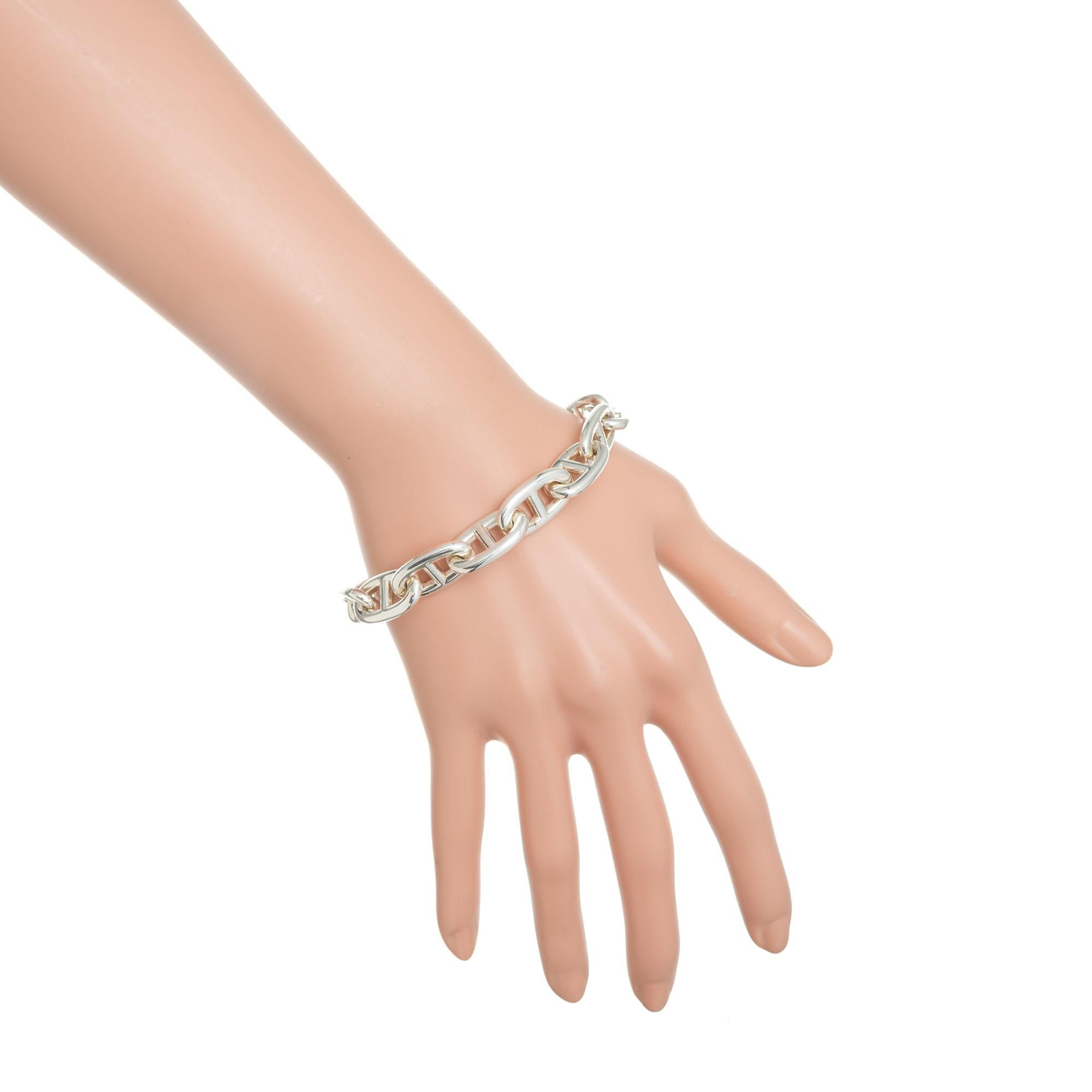 Hermes Sterling Silver D’ancre Toggle Link Bracelet 1