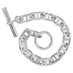 Hermes Sterling Silver D’ancre Toggle Link Bracelet