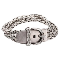 Hermes sterling silver Diane buckle bracelet