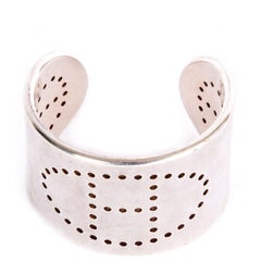 HERMES sterling silver ECLIPSE H Cuff Bracelet SM