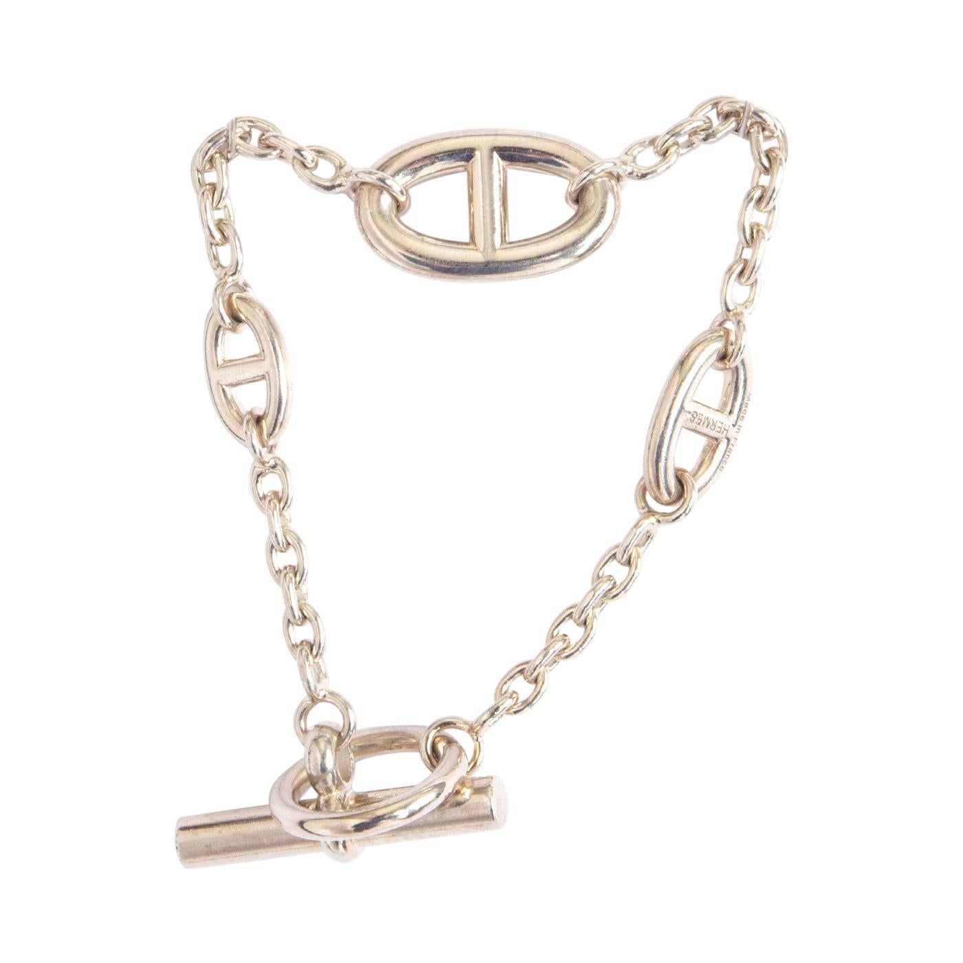 HERMES sterling silver FARANDOLE Chain Bracelet