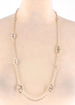 Hermes Sterling Silver Farandole Long Necklace 80