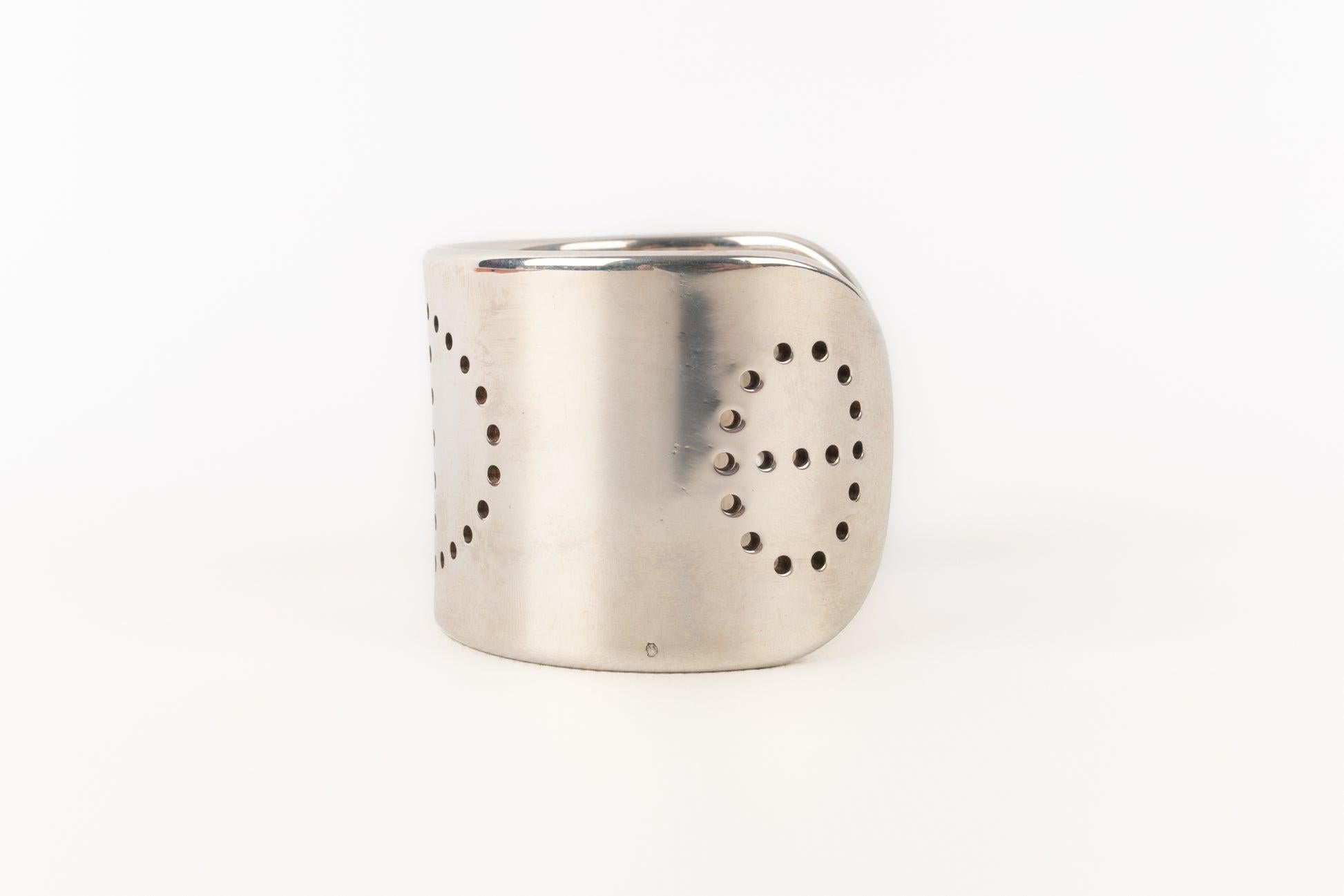 Women's Hermès Sterling Silver Flat Bangle Bracelet Eclipse For Sale