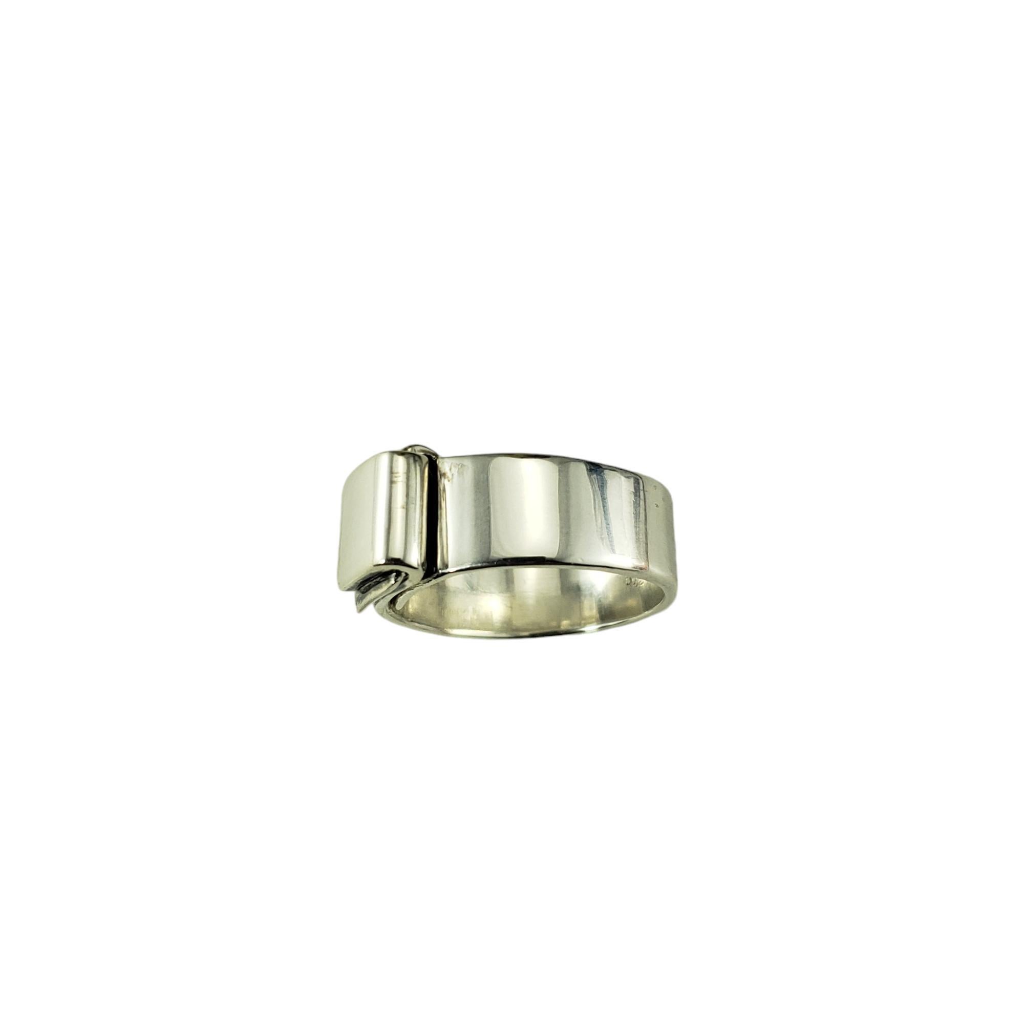 Women's Hermes Sterling Silver Folding Band Ring Size 6 #18270 For Sale