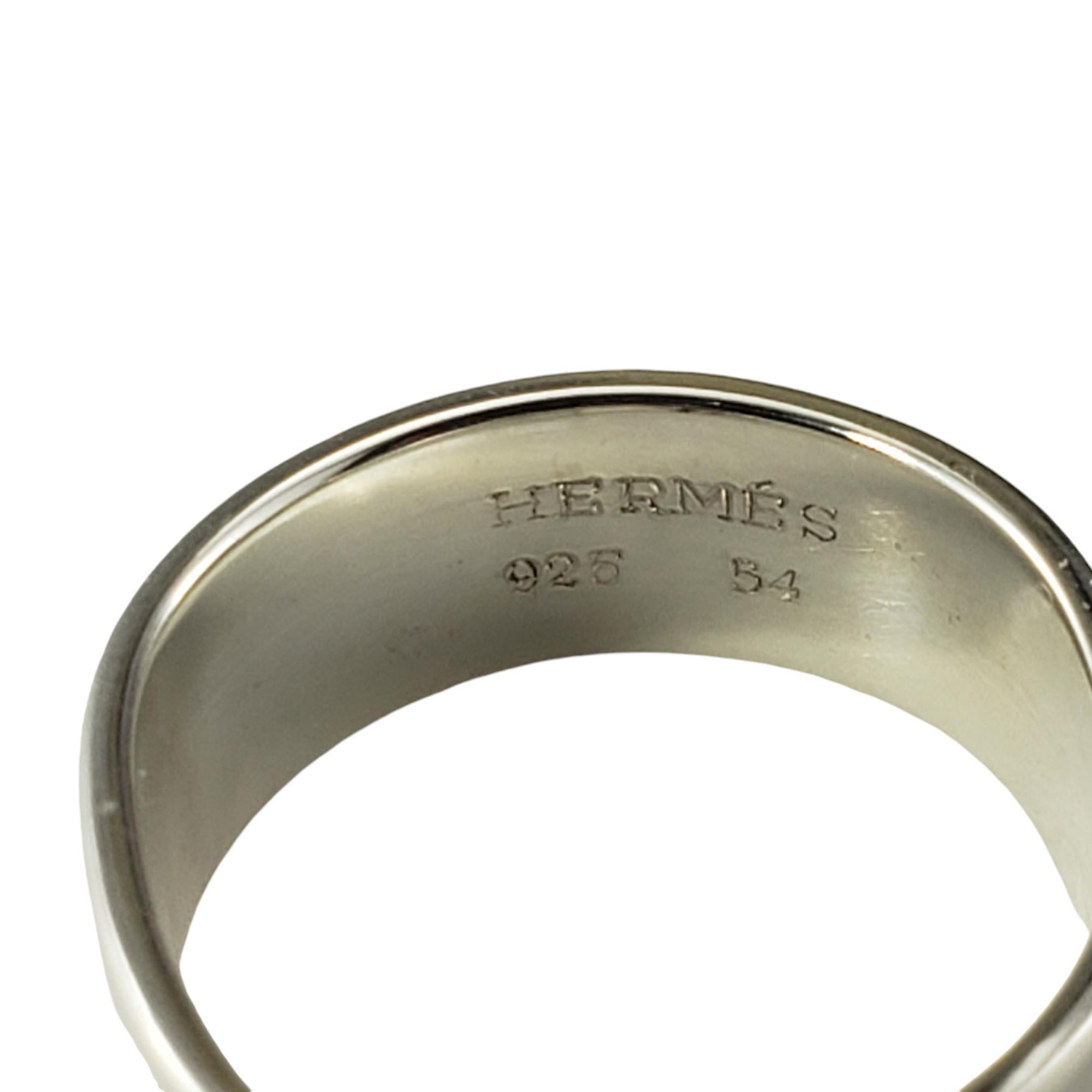 Hermes Sterling Silver Folding Band Ring Size 6 #18270 For Sale 2