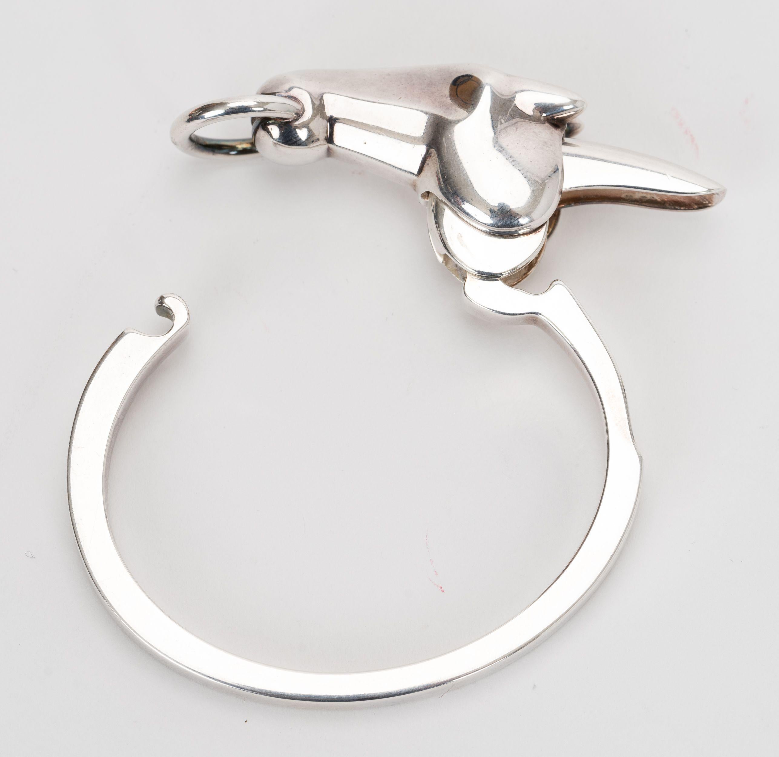 Hermes Sterling Silver Galop Bracelet In Excellent Condition In West Hollywood, CA
