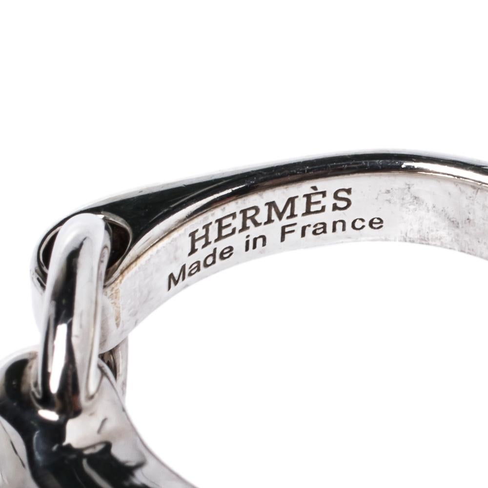 Hermès Sterling Silver Galop Ring Size EU 52 In Good Condition In Dubai, Al Qouz 2