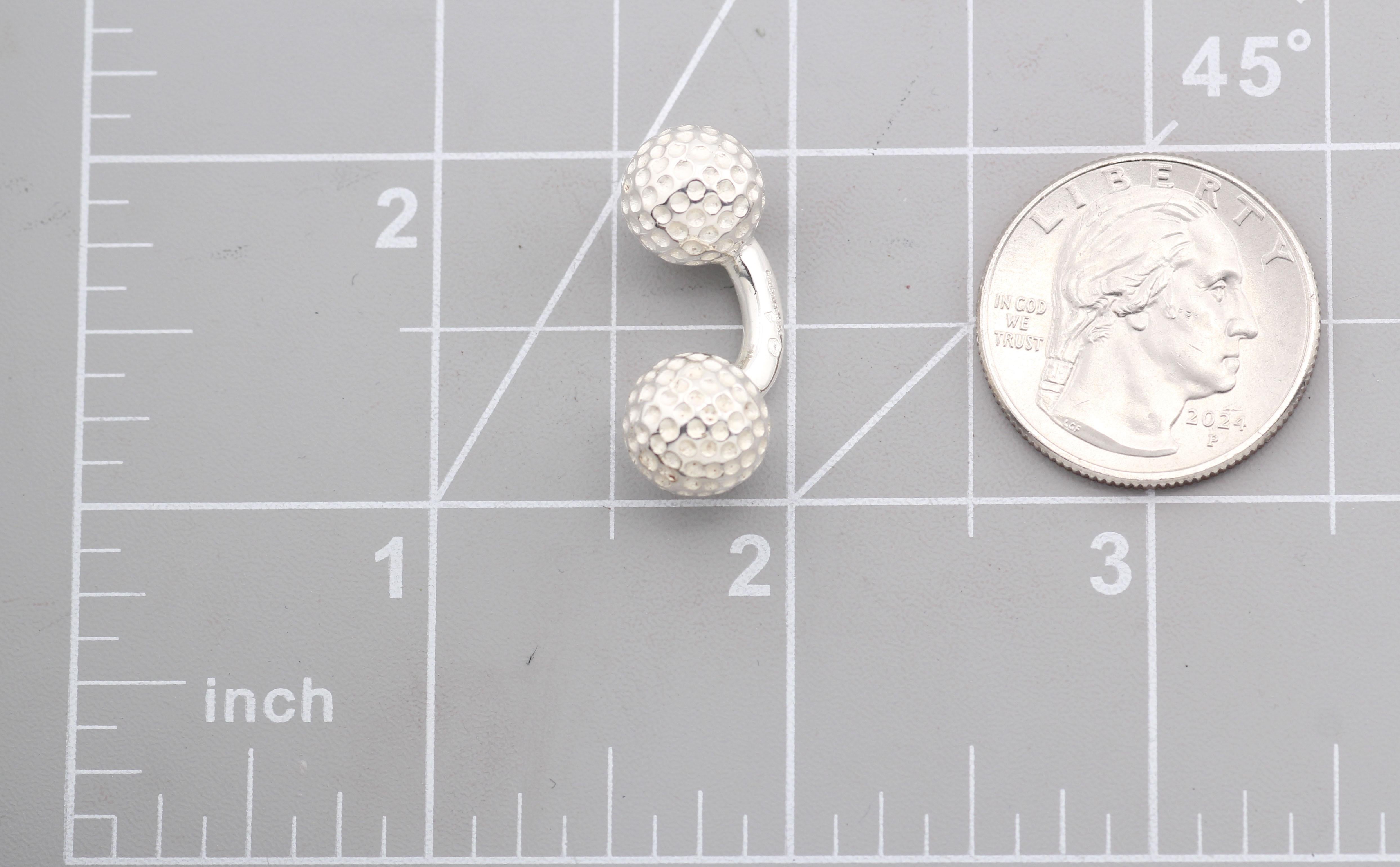 Hermes Sterling Silber Golf Manschettenknöpfe im Angebot 7