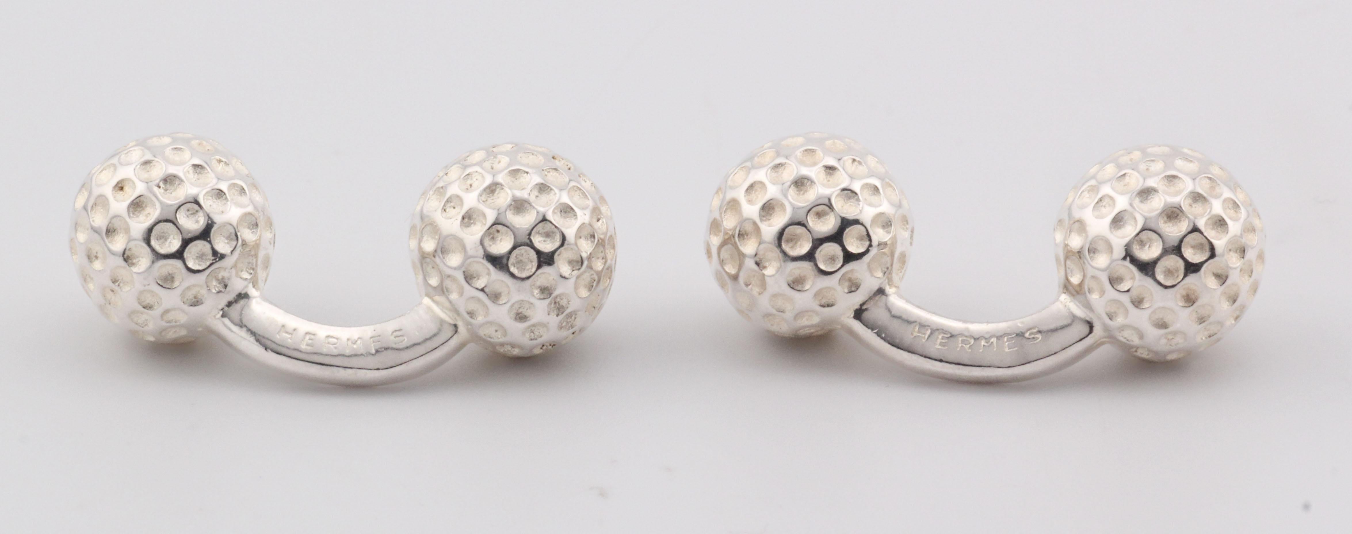 Hermes Sterling Silber Golf Manschettenknöpfe im Angebot 4
