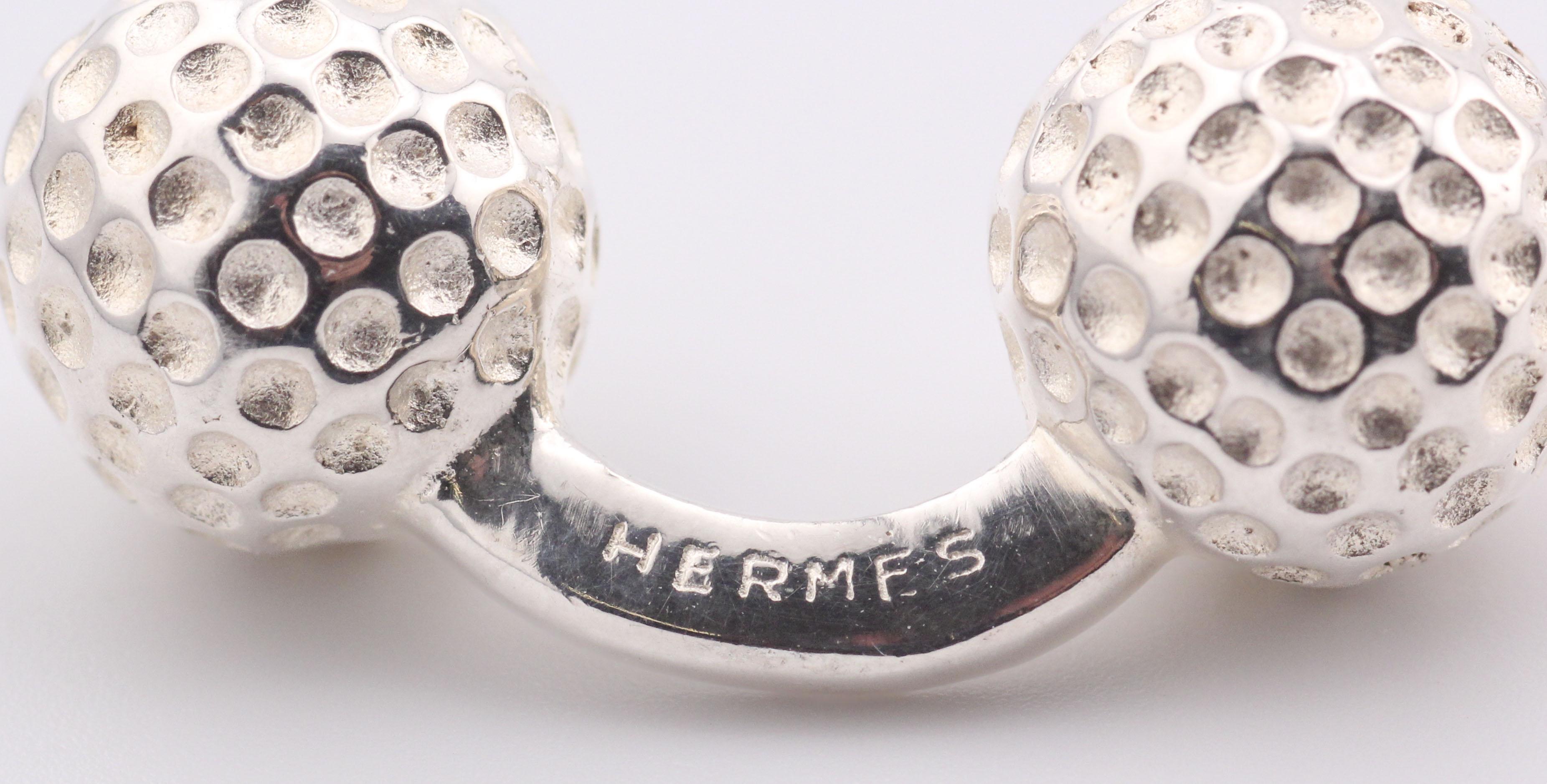 Hermes Sterling Silber Golf Manschettenknöpfe im Angebot 5