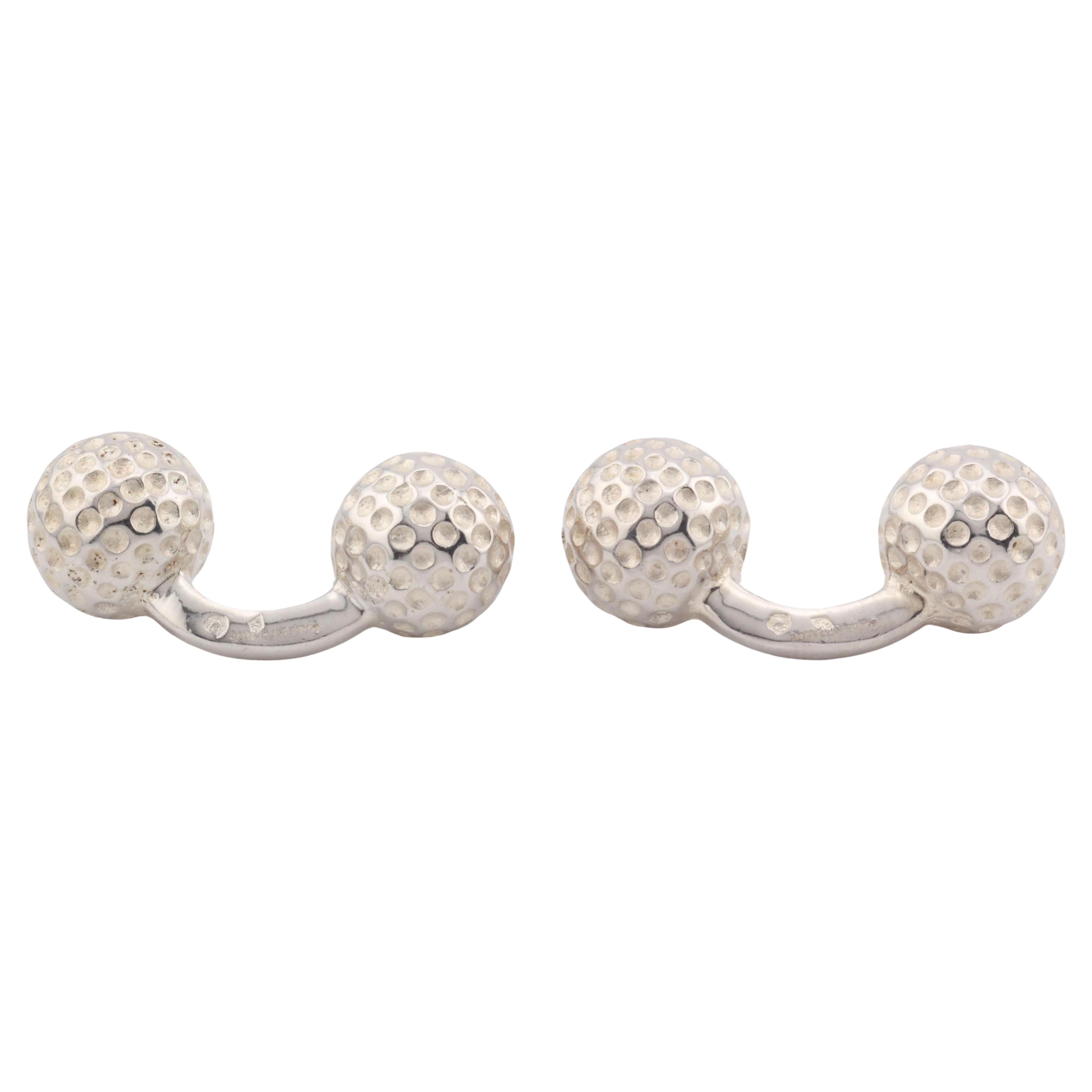 Hermes Sterling Silber Golf Manschettenknöpfe im Angebot