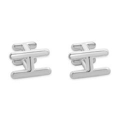 Boutons de manchette Hermes H2 en argent sterling