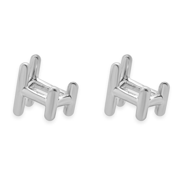 Hermes Sterling Silver H2 Cufflinks at 1stDibs