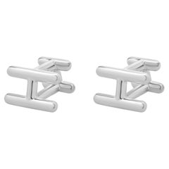 Hermes Sterling Silver H2 Cufflinks