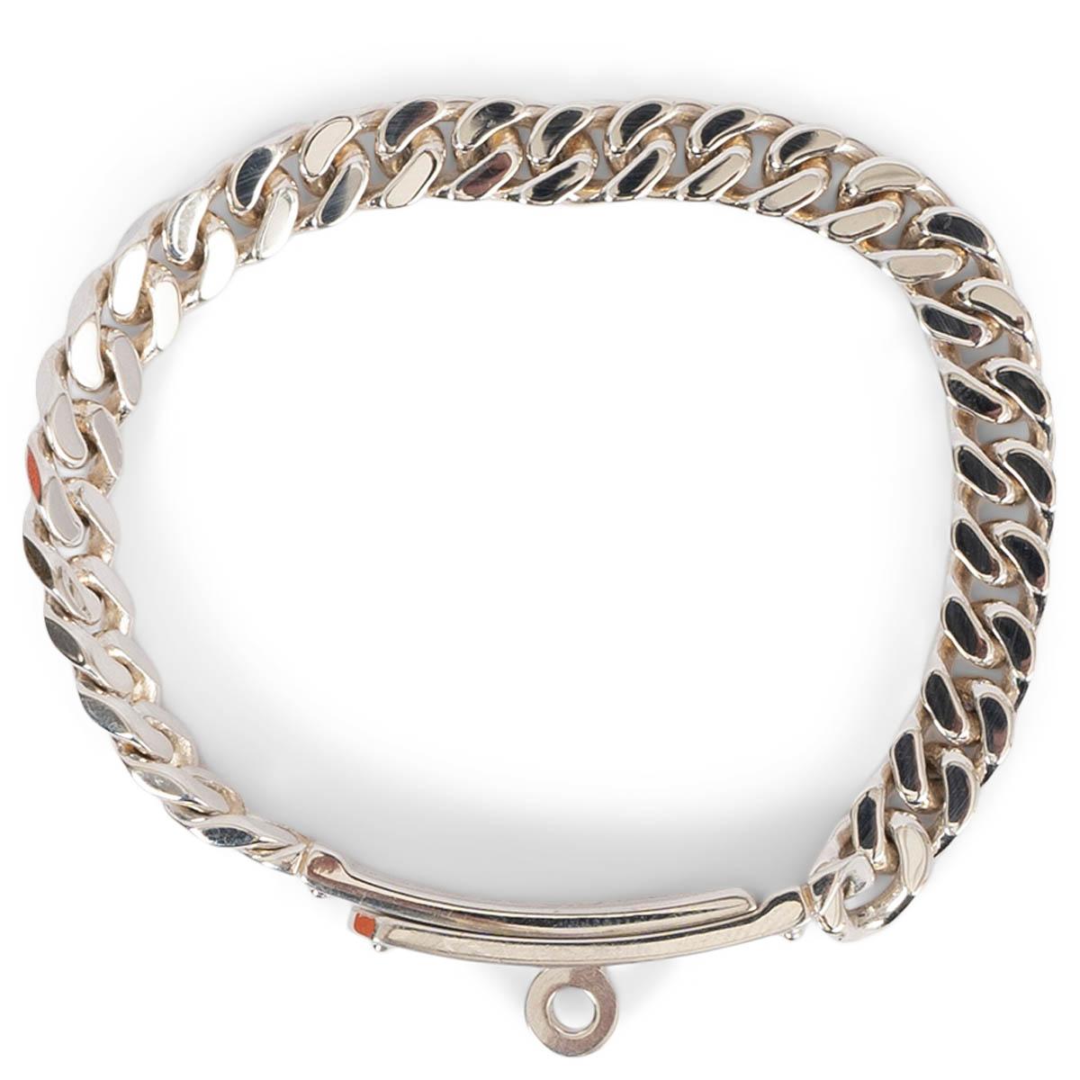 Women's HERMES sterling silver KELLY GOURMETTE Chain Bracelet TPM For Sale