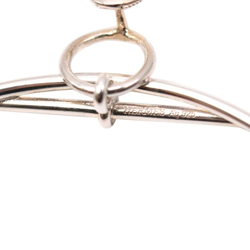 Women's Hermès Sterling Silver Loop Earrings - Very Large Model