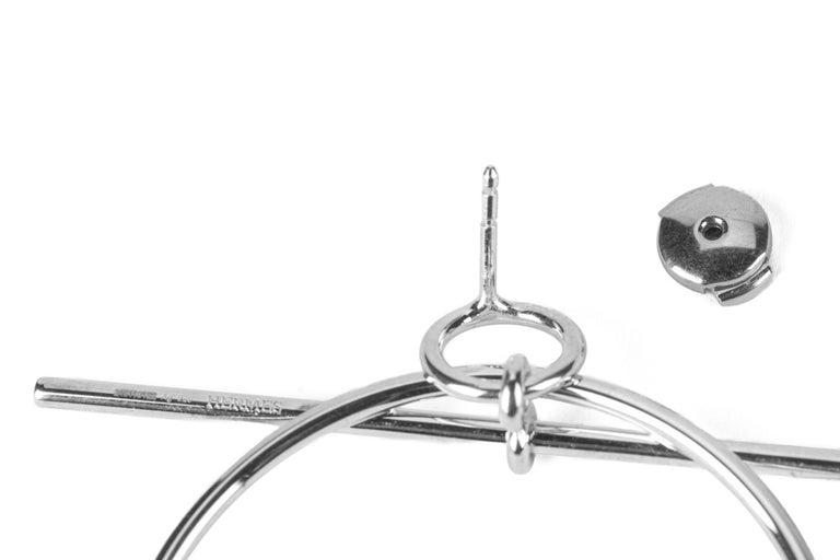 Hermes Loop Mm Pierced Earrings Silver #300657H99B Loop earrings, medium model | Hermès USA main image 2