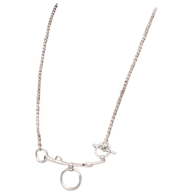 Hermès Sautoir Collier Mors De Bride en Argent Hermès Sautoir Collier Mors De Bride en Argent