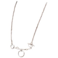 Hermes Sterling Silver Mors de Bride long necklace, medium model