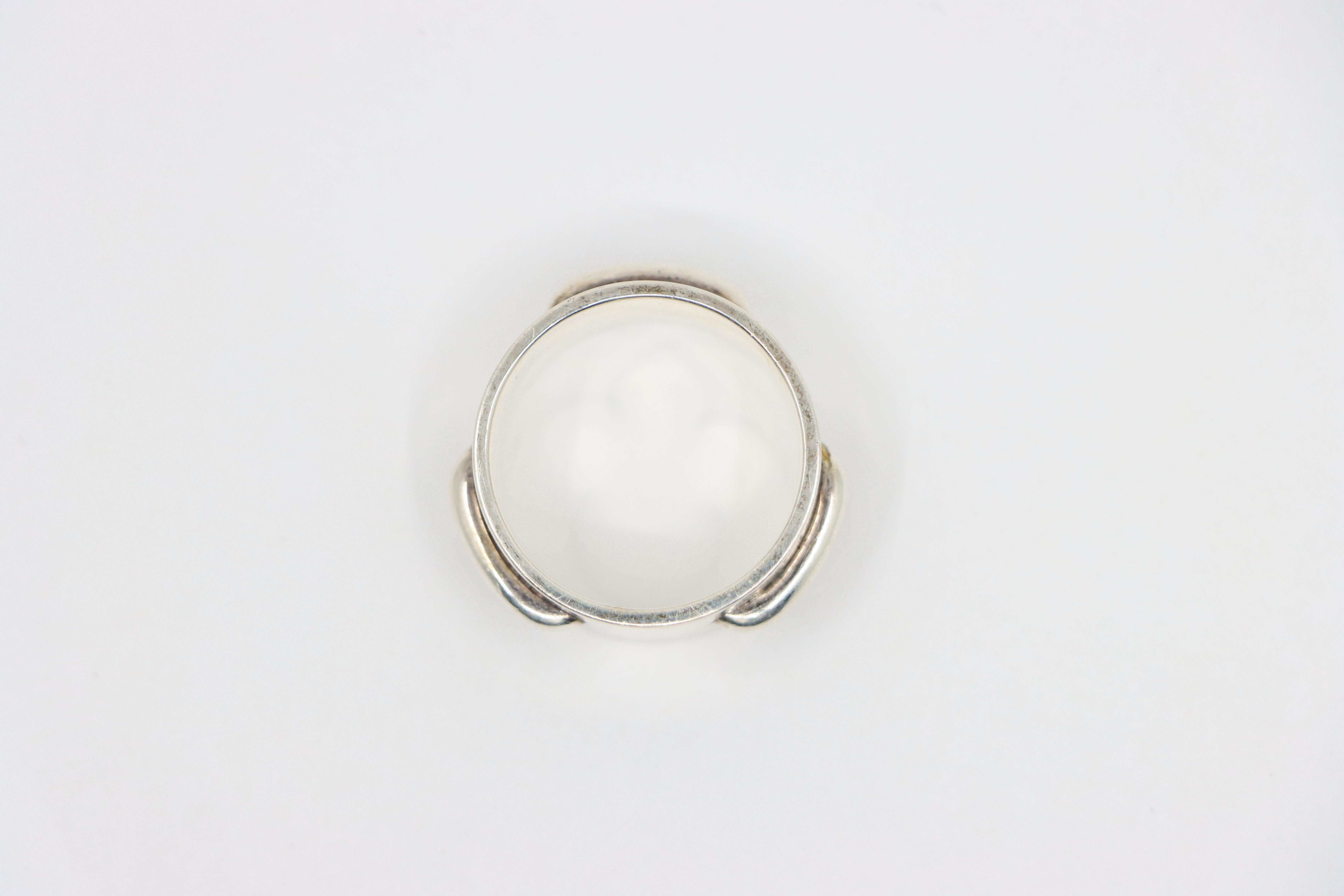 Hermes Sterling Silver Seam Band Ring For Sale 7