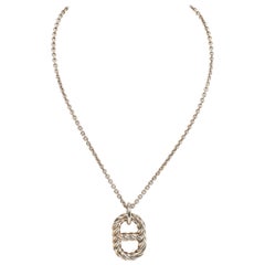 Hermes Sterling Silver Short Chain Necklace