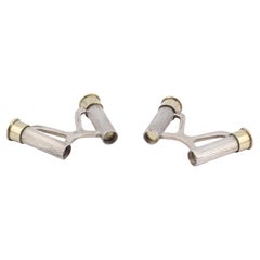 Vintage Hermes Sterling Silver Shotgun Shell Cufflinks