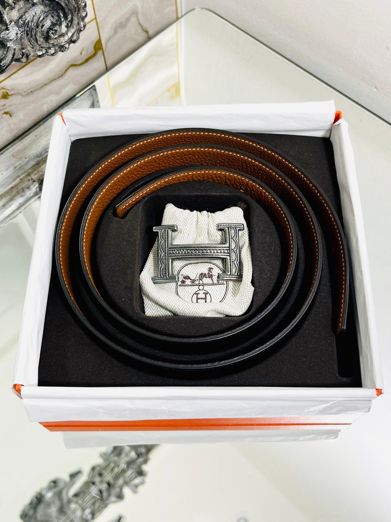Hermès  Boucle d'oreille Touareg en argent et ceinture en cuir Neuf - En vente à London, GB