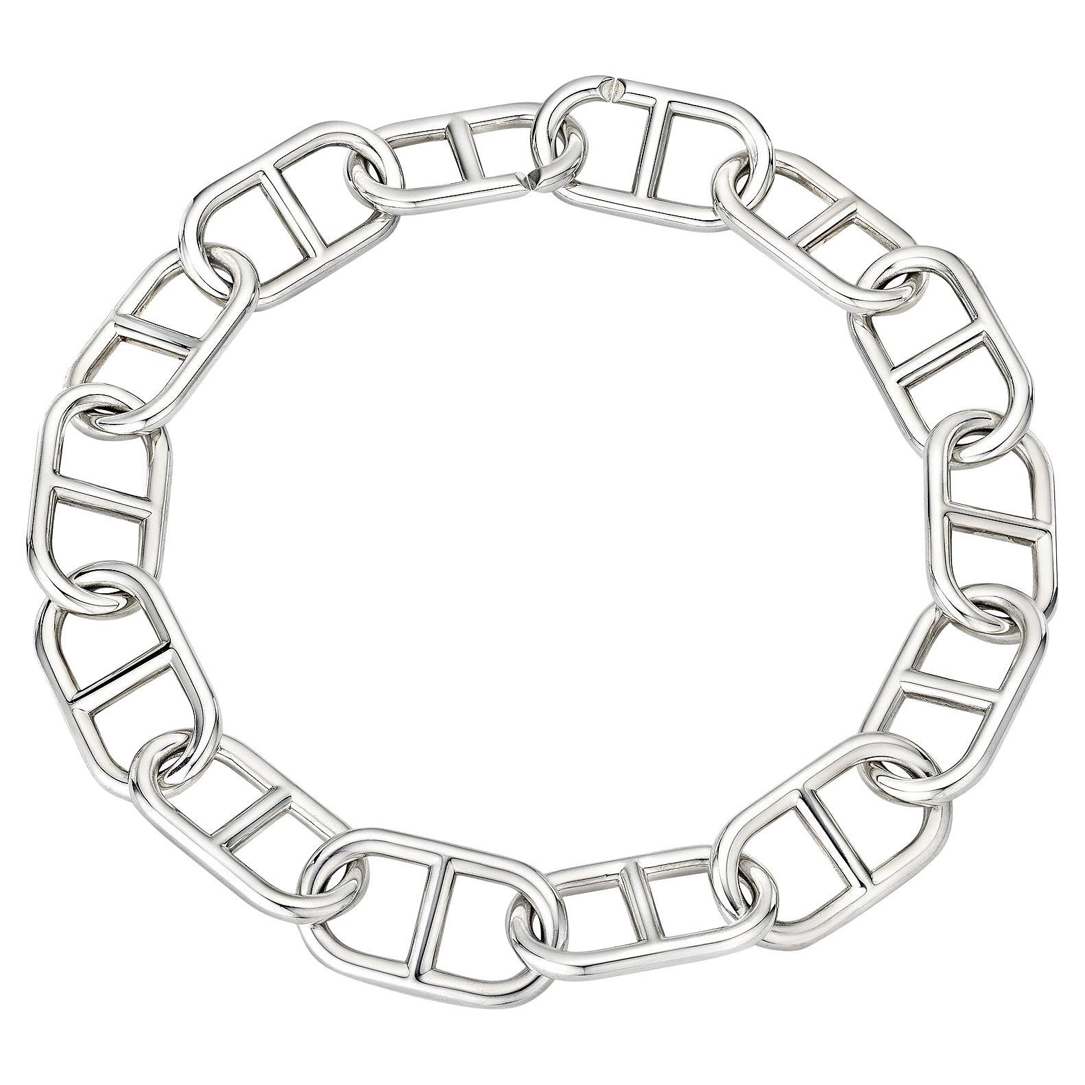 Hermes Sterling Silver Vintage 'Chaine D'Ancre' Oversized Link Necklace