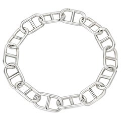 Collar de eslabones sobredimensionados "Chaine D'Ancre" vintage de plata de ley Hermes