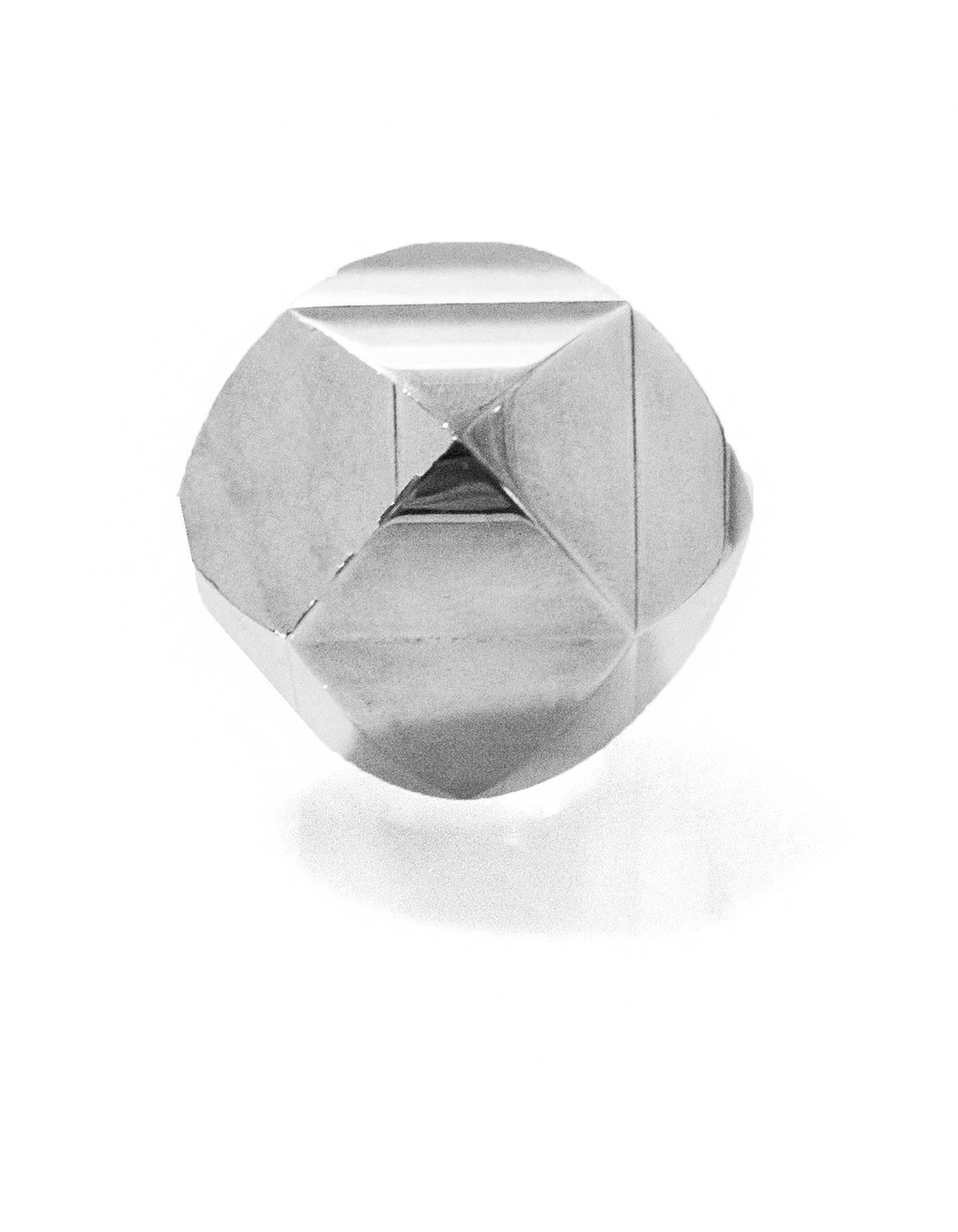 Women's Hermes Sterling Silver XL Geometric Cocktail Ring sz 6.5