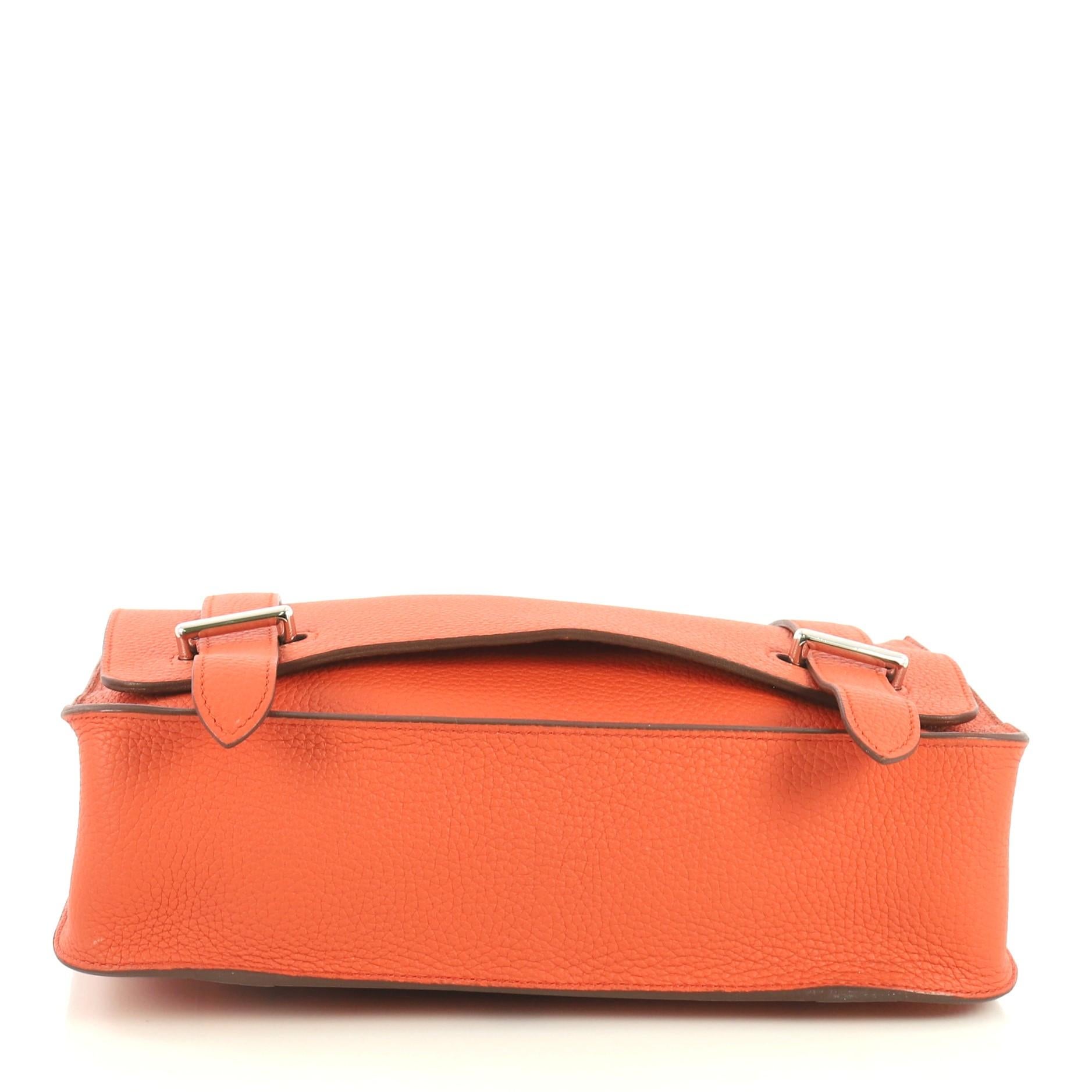 Orange Hermes Steve Caporal Handbag Clemence